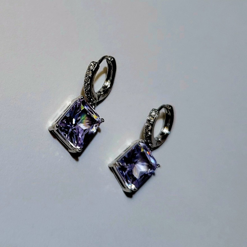 Silver Plated Huggie Earrings - Picture 6 of 8